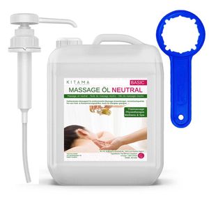 Kitama Massageöl Neutral (ohne Duft) 10-Liter mit Kanisterpumpe & Kanisterschlüssel