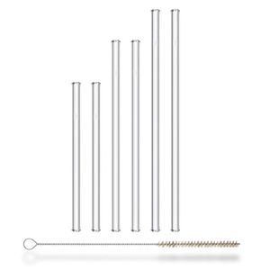 HALM zestaw słomek szklanych prostych 23cm 20cm 15cm wyjątkowo stabilny 6 szt