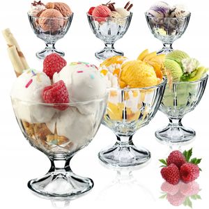 KADAX Eisbecher Glas "Snag", Eisschalen, Eisgläser, Dessertschalen für Desserts, Eiscremegläser, 300 ml, 6 Stück