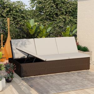 Sonnenliege mit Auflage Poly Rattan Braun Sonnenliege mit Auflage Poly Rattan Braun