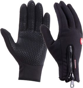 Fahrradhandschuhe Herren Damen Thermo Warm Winter Wasserdicht Touchscreen Handschuhe Skihandschuhe, Schwarz, M