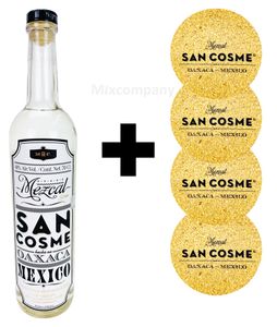 Mezcal San Cosme Oaxaca Mexico 0,7l ( 40% Vol) + 4 Korkuntersetzer  Spirituose Bar Cocktail Longdrink - [Enthält Sulfite]
