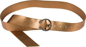 styleBREAKER Damen Einfarbiger Taillengürtel mit Schließe in Hufeisen Form, Unifarben, Hüftgürtel, Onesize 03010120, Farbe:Gold Metallic