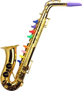 Kinder Musikinstrumente Spielzeug Kleinkinder Mini Saxophon Trompete Waldhorn Kinder Musik Lernen Lernspielzeug Anfänger Jungen Mädchen Geschenk-B Golden