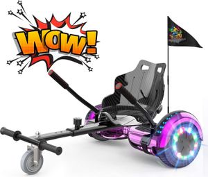 Hoverboard und Hoverkart Self-Balancing Scooter mit Sitz 6,5 Zoll Elektroroller Bluetooth Roller und LED Leutchten für Kinder