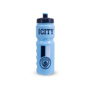 Manchester City FC - Fľaša na vodu "Super City", plastová RD2630 (jedna veľkosť) (modrá/čierna)