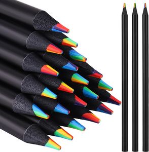 Regenbogenstift,24 Stücke Buntstifte Kinder,7 in 1 Farbstifte, Buntstifte für Erwachsene, Mehrfarbige Stifte Set für Färbung Und Kunst Zeichnung(24pack)