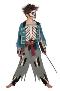 Kostüm Zombie Pirat Halloween, Groesse:152