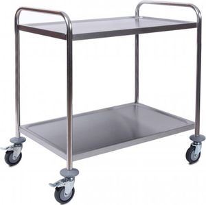 ZORRO Servierwagen ZSW 2 | Edelstahl | 2 Borde | Hohe Traglast