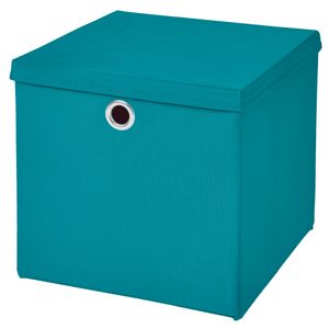 1 Stück Türkis Faltbox 28 x 28 x 28 cm  Aufbewahrungsbox faltbar mit Deckel