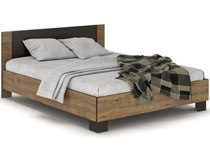 NABBI Manželská postel s roštem Verify LB-160 160x200 cm - dub duben / wenge
