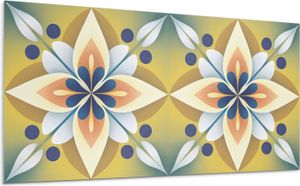 Geometryczny wzór kwiatowy – Panele Samoprzylepne – Panele Ścienne 3D – Płytki Ścienne Samoprzylepne – Tapeta Samoprzylepna – Dekoracja Ścienna – 6 sztuk 60 x 30 cm
