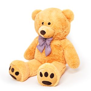 Lumaland Riesen XXL Teddybär mit Kulleraugen 120 cm Hellbraun