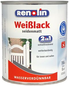 Renolin Weißlack 2in1 seidenmatt, 750 ml