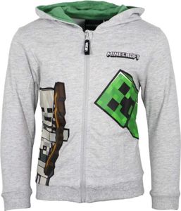 Minecraft Creeper Skelett Kinder Hoodie Kapuzenpullover Pulli Pullover – Grau / 116