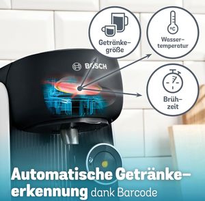 Bosch TAS164E Tassimo Finesse Kapselautomat, Intellibrew, 1400 W, Wassertank 0,7 L, weiß