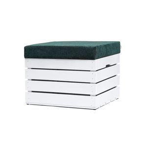 Sitzhocker mit Stauraum 37x40x50 mit Polster - weiß lackiert,grün,1er Set