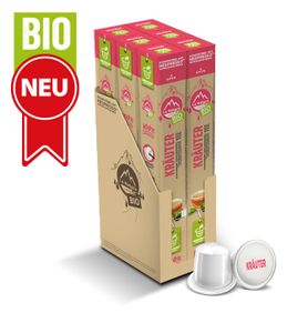 Kräuter Tee - 60 Teekapseln | La Natura Lifestyle Organic 120g| biobasiert | Nespresso®*³ kompatible