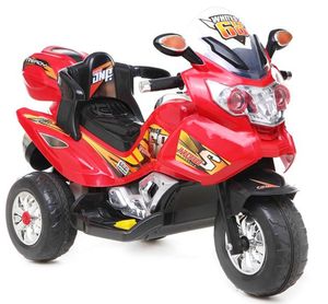 Kinderfahrzeug Elektro Motorrad zwei Motoren, LED, MP3 rot