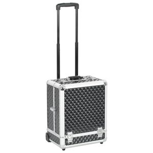 vidaXL Kosmetický kufřík 35 × 29 × 45 cm Černý hliník