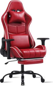 Gaming Stühle,Ergonomischer Drehstuhl,Gaming Sessel,Verstellbarer Lendenwirbel Bürostuhl mit Fußstütze, 360°-Drehsitz Kunstleder