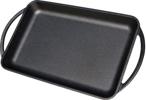 Kitchenbear - Grillplatte aus Gusseisen inkl. Silikonmatte - geeignet für Induktion, Gas, Ceran, Backofen, Grill und offenes Feuer