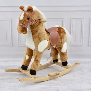 Baby-Delux Baby Schaukeltier Schaukelpferd Plüsch-Schaukeltier Spielzeug Kinder Pferd Hellbraun