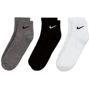 3 Paar Nike Socken Herren Damen SX7677 - Farbe: weiß grau schwarz - Größe: 38-42
