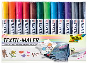 folia Textilmarker 12er Set farbig sortiert