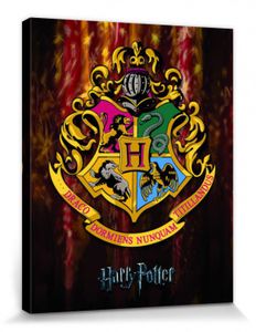 Harry Potter Poster Leinwandbild Auf Keilrahmen - Das Wappen Von Hogwarts (50 x 40 cm)