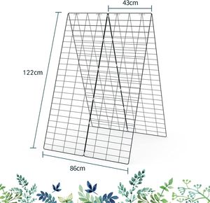 COSTWAY 8tlg. Rankgitter Gartenspalier Rankhilfe Stahl inkl. 55 Zubehör 122x86cm Pflanzenspalier Gitterspalier für Kletterpflanzen Gemüse & Obst