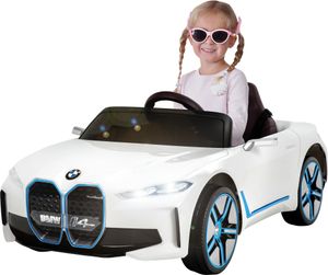 Actionbikes Motors Kinder Elektro Auto BMW i4 | 2x 6V 7 Ah - Elektroauto mit Fernbedienung - BT - USB - MP3 - AUX - Ab 3 Jahre (Weiß)