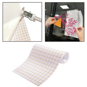 Klare Vinyl Transfer Aufkleber Bandrolle Craft Vinyl Anwendungspapier Bandrollen Orange Grid für Cameo Cricut Kleber für Abziehbilder Schilder Windows