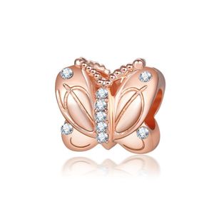 Charms Anhänger Schmetterling Bettelarmband Rosegold Damen kompatibel Pandora Sabo