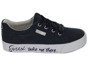 SOCCX Damen Turnschuhe navy blau Stoff leicht 36