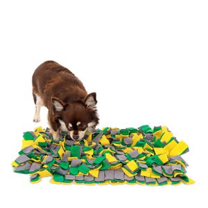 lionto Schnüffelteppich für Hunde Suchteppich Trainingsmatte (S) 50 x 34 cm gelb-grün