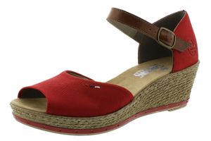 Rieker 60450-33 Damen Schuhe Sandalen Sandaletten Keilabsatz, Größe:38 EU, Farbe:Rot