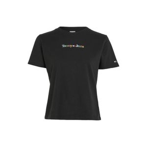 TOMMY HILFIGER JEANS T-shirt Damen Baumwolle Schwarz GR77951 - Größe: XS