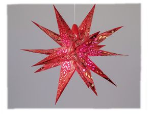 Weihnachtlicher Hänger Papier-Stern 3D-Optik bordeaux 60cm