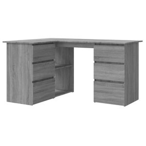 vidaXL Rohový psací stůl Grey Sonoma 145x100x76 cm výrobek ze dřeva