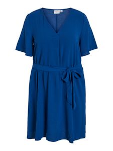 Kleid Plus Size V-Ausschnitt Gürtel Weite Ärmel kurzes Dress | 52