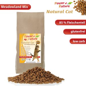 2|7,5|15 kg Power of Nature Natural Cat Meadowland Mix Katzenfenfutter Trockenfutter Huhn Lachs getreidefrei glutenfrei, Packungseinheit:2 x 2kg (10.25€/kg)