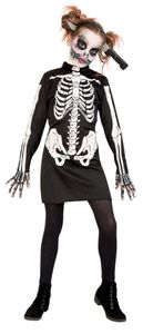 Kinder Kostüm Zombie Skelett schwarz Halloween Fasching Gr. 164