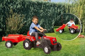 Kinder Tret Traktor rot 148 cm inkl. Anhänger