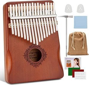Mini Kalimba,Daumenklavier mit 17 Tasten,mit Stimmhammer und Lernanleitung,für Kinder, Erwachsene und Anfänger