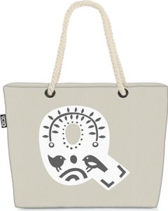 VOID Q Dekorative Buchstaben Strandtasche Shopper 58x38x16cm 23L XXL Einkaufstasche Tasche Reisetasche Beach Bag