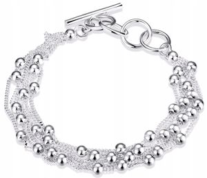 Damen Silber Perle Charms Kette Armband