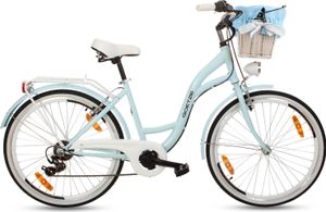 Goetze Mood 26 | 17 Zoll City Bike Damen Fahrrad, Komfortrahmen, 6- Gang Shimano Tourney, V-Brake Bremsen, Korb mit Bezug! Goetze Mood 26 | 17 Zoll City Bike Damen Fahrrad, Komfortrahmen, 6- Gang Shimano Tourney, V-Brake Bremsen, Korb mit Bezug!