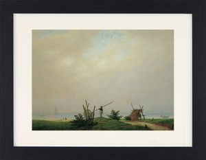 Caspar David Friedrich Gerahmtes Poster Für Fans Und Sammler - Meeresstrand Mit Fischer, 1807 (30 x 40 cm)