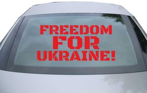 Indigos UG - Aufkleber Heckscheibe & Motorklappe DE6904 - rot - 600x272 mm - Freedom for ukraine! - Auto Scheiben Fenster Heckklappe Tuning Racing JDM - Die cut